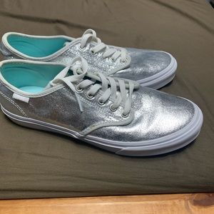 Shiny vans. Only been worn once. Size 10